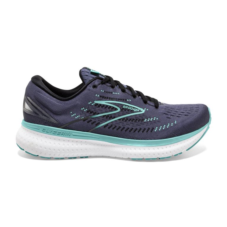 Brooks Glycerin 19 Road Running Shoes - Women's - Nightshadow/Black/Blue/Purple (08523-YWAF)